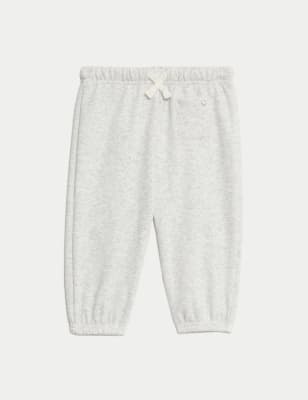 

Boys M&S Collection Cotton Blend Fleece Lined Joggers (0-3 Yrs), Grey Marl