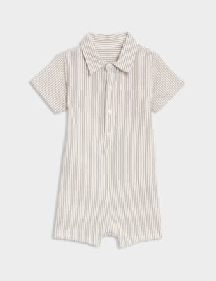 

Boys M&S Collection Pure Cotton Striped Romper (0-3 Yrs) - Neutral, Neutral