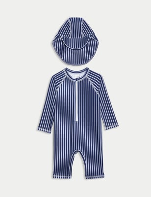 

Boys M&S Collection Striped Long Sleeve All In One (0-3 Yrs) - Navy Mix, Navy Mix