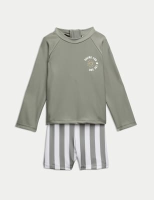 

Boys M&S Collection 2pc Rash Vest & Swim Shorts Set (0 Mths-6 Yrs) - Khaki Mix, Khaki Mix