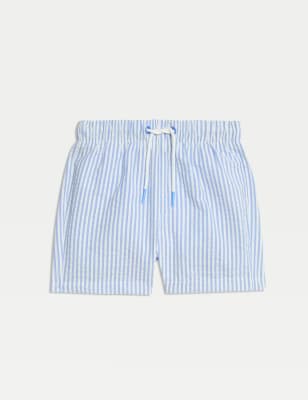 

Boys M&S Collection Seersucker Striped Swim Shorts (0 - 6 Yrs) - Blue Mix, Blue Mix