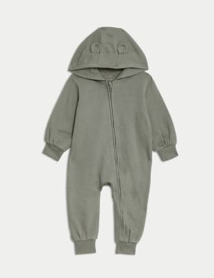 

Boys M&S Collection Cotton Rich Hooded Zip All in One (0-3 Yrs) - Charcoal, Charcoal