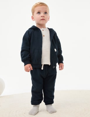 

Boys M&S Collection Pure Cotton Joggers (0-6 Yrs) - Navy, Navy