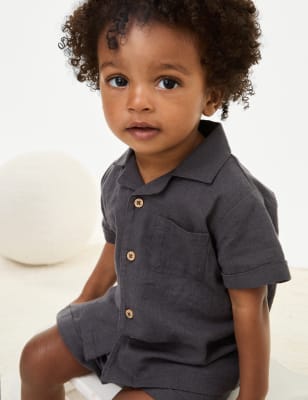 

M&S Collection 2-teiliges Outfit (Oberteil und Hose) mit hohem Baumwollanteil (0-3 Jahre) - Charcoal, Charcoal