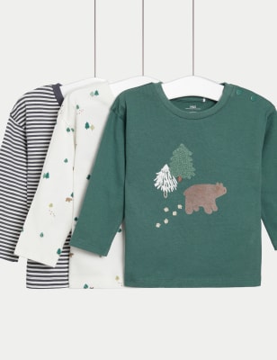 

Boys M&S Collection 3pk Pure Cotton Winter Tops (0-3 Yrs) - Multi, Multi