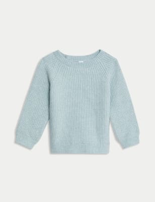 

Boys M&S Collection Knitted Ribbed Jumper (0-8 Yrs) - Light Blue, Light Blue