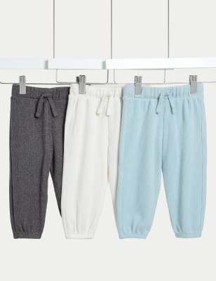 

M&S Collection Pack de 3 pantalones deportivos gofrados (0-6 años) - Blue Mix, Blue Mix