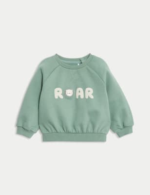 

Boys M&S Collection Cotton Rich Roar Slogan Sweatshirt (0-3 Yrs) - Green, Green