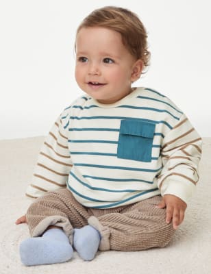 

Boys M&S Collection Cotton Rich Striped Sweatshirt (0-3 Yrs) - Ecru Mix, Ecru Mix