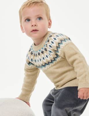 

Boys M&S Collection Fair Isle Knitted Jumper (0-3 Yrs) - Brown Mix, Brown Mix