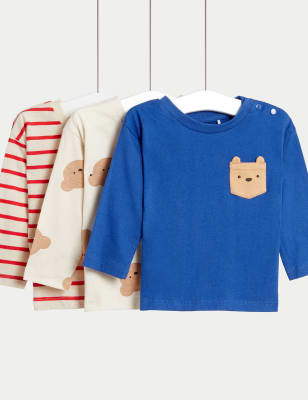 

Boys M&S Collection 3pk Pure Cotton Bear Tops (0 Mths-3 Yrs) - Multi, Multi