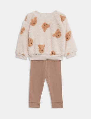 

Boys M&S Collection Borg Bear Top & Leggings Outfit (0-3 Yrs) - Neutral, Neutral