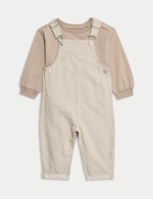 

Boys M&S Collection 2pc Cotton Rich Striped Dungaree Outfit (0 Mths-3 Yrs) - Neutral, Neutral