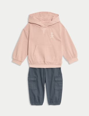 

Boys M&S Collection 2pc Hoodie & Cargo Trousers Outfit (0-8 Yrs) - Pink Mix, Pink Mix