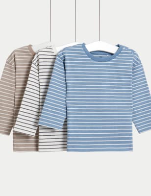 

Boys M&S Collection 3pk Pure Cotton Striped Tops (0-8 Yrs) - Multi, Multi