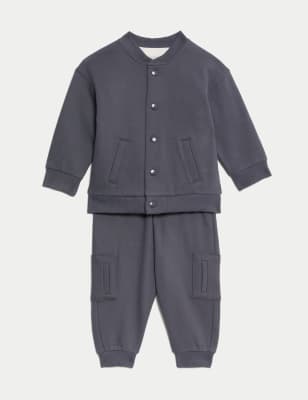 

M&S Collection 3-tlg. Outfit mit Bomberjacke mit hohem Baumwollanteil (0-3 J.) - Charcoal, Charcoal