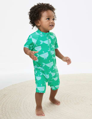 

M&S Collection Traje de baño con estampado de ballenas (0-3 años) - Aqua Mix, Aqua Mix
