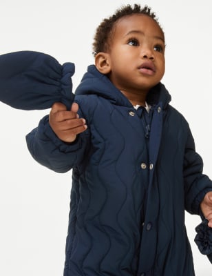 

Boys M&S Collection Padded Hooded Snowsuit (0-3 Yrs) - Navy, Navy