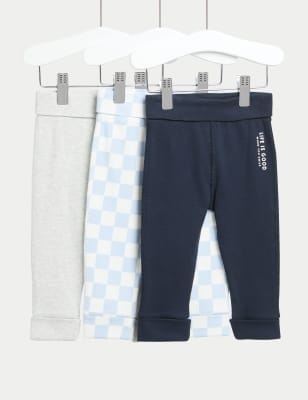 

Boys M&S Collection 3pk Pure Cotton Leggings (0 Mths-3 Yrs) - Blue Mix, Blue Mix