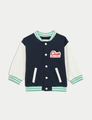 

Boys M&S Collection Cotton Rich Baseball Bomber Jacket (0-6 Yrs) - Navy Mix, Navy Mix