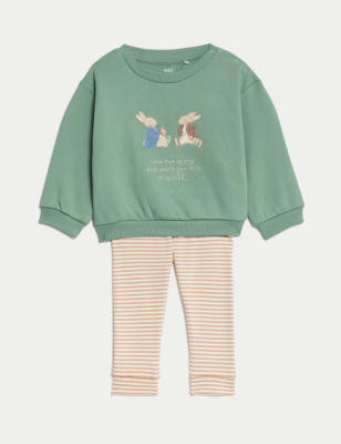 

Boys M&S Collection 2pc Cotton Rich Peter Rabbit™ Outfit (0-3 Yrs) - Green Mix, Green Mix