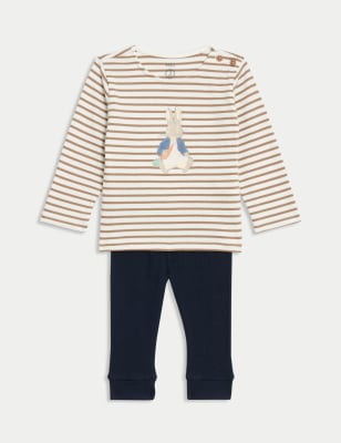 

M&S Collection 2-teiliges Outfit mit hohem Baumwollanteil und Peter Rabbit™-Motiv (0-3 J.) - Brown Mix, Brown Mix