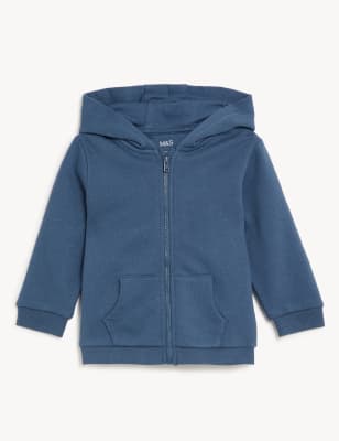 

M&S Collection Hoodie mit hohem Baumwollanteil und Reißverschluss (0-3 J.) - Dark Blue, Dark Blue