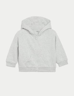 

Unisex,Boys,Girls M&S Collection Cotton Rich Zip Hoodie (0-3 Yrs) - Grey Marl, Grey Marl