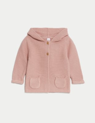 

Unisex,Boys,Girls M&S Collection Pure Cotton Hooded Cardigan (7lbs-3 Yrs) - Rose, Rose