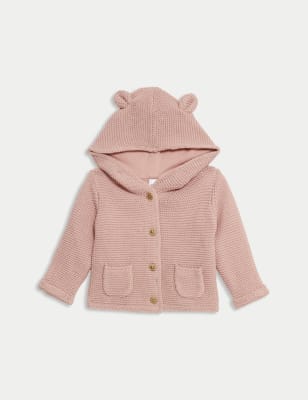 

Unisex,Boys,Girls M&S Collection Pure Cotton Hooded Cardigan (7lbs-3 Yrs) - Rose, Rose