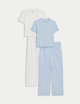 

M&S Collection Pack de 2 pijamas de algodón florales (6-16 años) - Purple Mix, Purple Mix