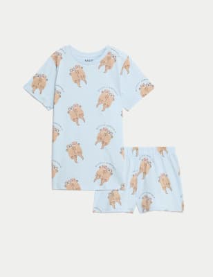

M&S Collection Schlafanzug aus reiner Baumwolle mit Ottermotiv (7-14 Jahre) - Blue Mix, Blue Mix