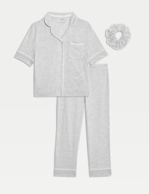 

Girls M&S Collection Modal Blend Pyjamas with Scrunchie (3-16 Yrs) - Grey, Grey