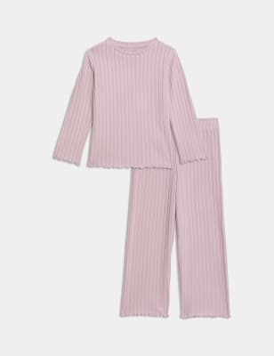 

Girls M&S Collection Ribbed Pyjamas (1-16 Yrs) - Pink Cloud, Pink Cloud