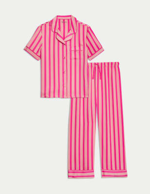 

Girls M&S Collection Satin Striped Pyjamas (1-16 Yrs) - Light Pink, Light Pink