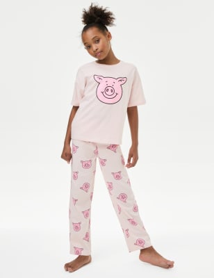 Girls Percy Pig Pyjamas (2-16 Yrs) - 12-13 - Pink, Pink