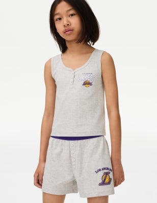 

Girls M&S Collection NBA Cotton Rich LA Lakers Pyjamas (6-16 Yrs) - Grey Marl, Grey Marl