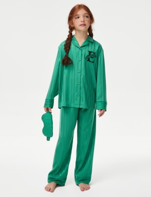 

Girls M&S Collection Wicked™ Satin Elphaba Pyjamas with Eye Mask (6-16 Yrs) - Green, Green