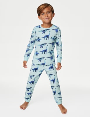 

M&S Collection Schlafanzug aus Fleece mit Dinosauriermotiv (1-8 J.) - Blue Mix, Blue Mix