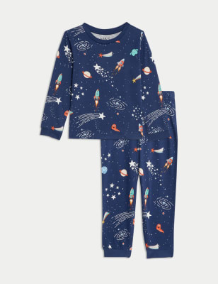 

Boys M&S Collection Pure Cotton Space Print Pyjamas (1-8 Yrs) - Navy, Navy