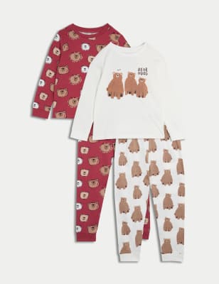 

Boys M&S Collection 2pk Pure Cotton Bear Pyjama Sets (1-8 Yrs) - Ecru, Ecru