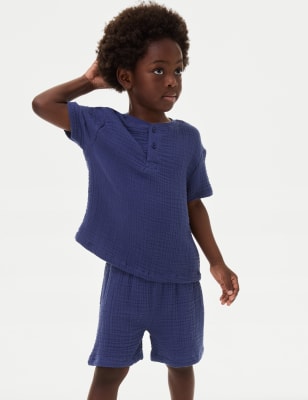 

Boys M&S Collection Pure Cotton Pyjamas (1-8 Yrs) - Blue Mix, Blue Mix