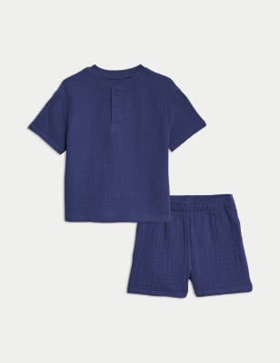 

Boys M&S Collection Pure Cotton Pyjamas (1-8 Yrs) - Blue Mix, Blue Mix
