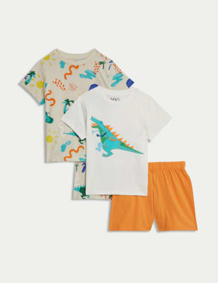 

M&S Collection 2er-Pack Schlafanzugsets aus reiner Baumwolle (1-8 J.) - Orange Mix, Orange Mix