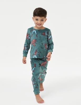 

M&S Collection Pijama de velvetón de Spider-Man™ (2-8 años) - Green Mix, Green Mix