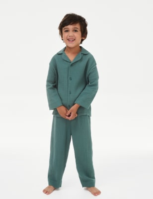 

M&S Collection Schlafanzug aus reiner Baumwolle (1-16 J.) - Green Mix, Green Mix