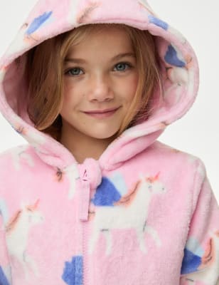 

Girls M&S Collection Fleece Unicorn Onesie (1-7 Yrs) - Pink Mix, Pink Mix