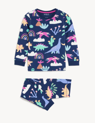 

M&S Collection Schlafanzug mit hohem Baumwollanteil und Dinosauriermotiv (1-8 J.) - Indigo, Indigo