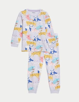 

M&S Collection Pijama 100% algodón con diseño animal (1-8 años) - Lilac Mix, Lilac Mix