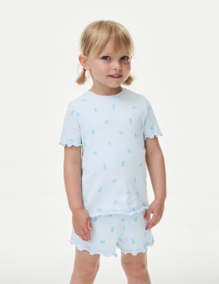 

Girls M&S Collection Cotton Rich Apple Pyjamas (1-8 Yrs) - Light Blue, Light Blue